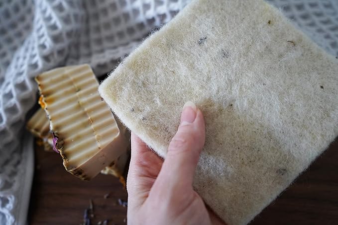 Wool Sponges 2-Pack - Environmentally Friendly, Long-Lasting & Compostable - Perfect for Dishes, Face, Body & Surfaces