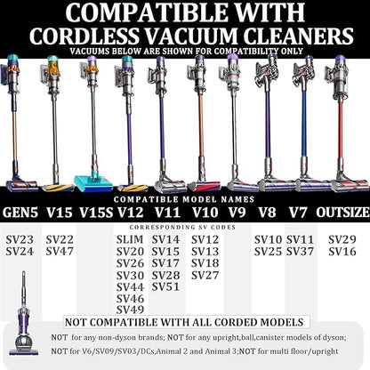 Fullclean Stubborn Dirt Tool Attachments Compatible with Dyson Gen5 V15 V12 V11 V10 V9 V8 V7 Vacuum Cleaner Hard Bristle Accessories Tool Replacement Parts