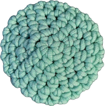 Handmade Kitchen Scrubbies - Nylon Yarn - Pot Scrubbers - Sponge - Scouring Pad - Reusable - Exfoliating - Set of 3 (or 4) - Double Thickness - Large