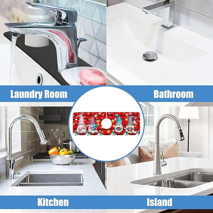 Chrismas Sink Faucet Absorbing Mat Winter is Coming Sink Splash Guard Drying Mat for Kitchen Bathroom Faucet Sinkmat 15.5"X5.5"