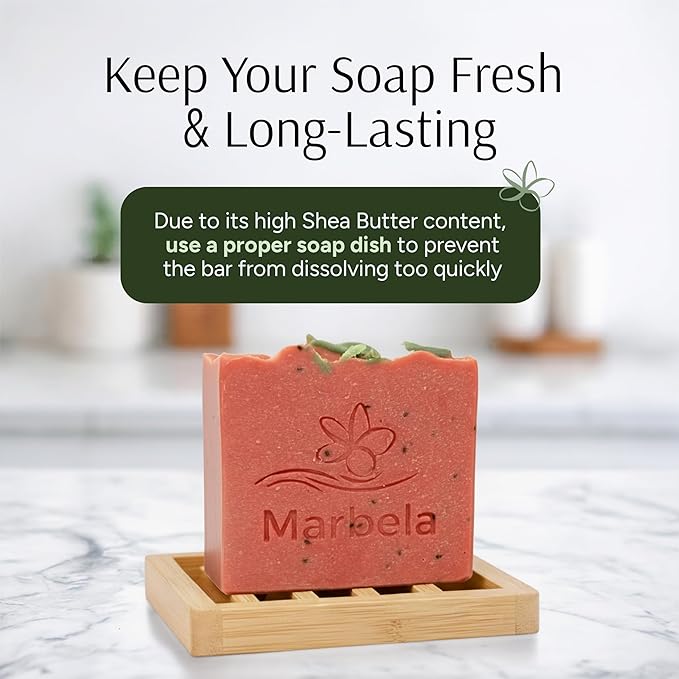 Marbela Cosmetics Handmade Soap Bar - Made in USA, Vegan Friendly, Palm Oil Free, Natural Bar Soap - Gentle Face & Body Soap for Daily Skin Care, Moisturizing - 3.5 oz (Berrylicious Soap)