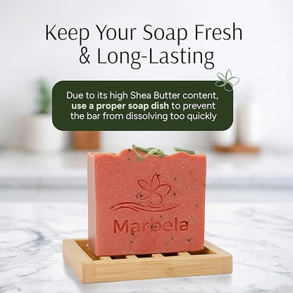 Marbela Cosmetics Handmade Soap Bar - Made in USA, Vegan Friendly, Palm Oil Free, Natural Bar Soap - Gentle Face & Body Soap for Daily Skin Care, Moisturizing - 3.5 oz (Berrylicious Soap)