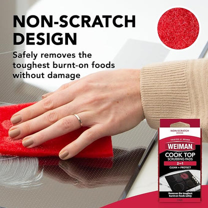 Weiman Ceramic and Glass Cooktop Cleaner - Heavy Duty Cleaner and Polish (10 Ounce Bottle and 3 Scrubbing Pads)