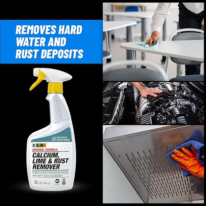 CLR PRO Calcium, Lime & Rust Remover - Quickly Removes Calcium, Lime, Hard Water Deposits and Surface Rust Stains, 32 Ounce Spray (Pack of 2)