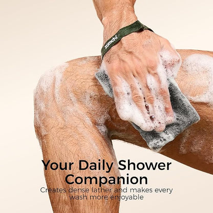 ZOMCHI Exfoliating Soap Bags, 3-Pack Body Scrubber Savers for Bar Soap, Designed for Deep Cleansing & Exfoliation (Gray)