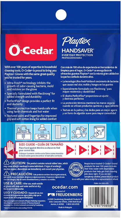PLAYTEX HandSaver Rubber Gloves for Kitchen and Household Cleaning (6 Pairs)