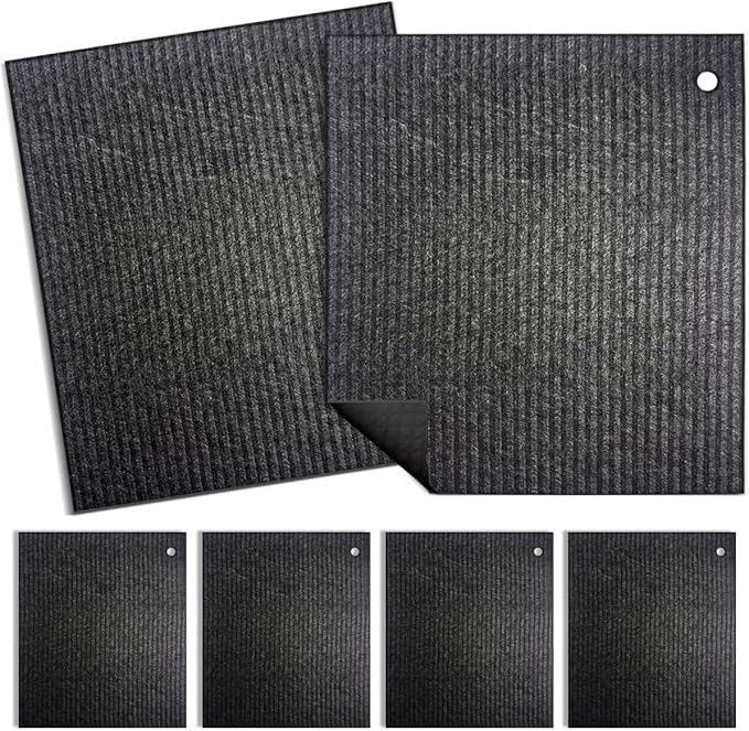 6 - Pack Swedish Kitchen Dish Cloths - Reusable Paper Towels for Counters & Dishes - Eco Friendly Cellulose Sponge Cloth - (Black)