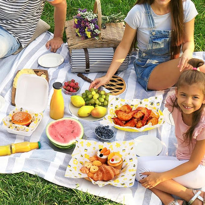 GeeRic 100 Pcs Wax Paper Sheets for Food, 12 * 12 Inch Bee Day Wax Paper Sandwich Wrap Deli Wraps, Oil-Proof Picnic Basket Liners with Bee Pattern for Memorial Day