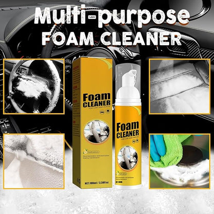 CROOT 2PCS Multipurpose Foam Cleaner, Foam Cleaner All Purpose for Car, Kitchen, Bathroom, Interior and House Lemon Flavor(100ml*2)