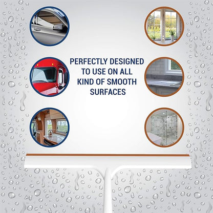 SCRUBIT Window and Shower Squeegee, Lightweight Squeegy Cleaner for Windows, Glass, Car Windshield, and Mirror - Streak Free Cleaning Tool for Shower Doors, Kitchen and Bathroom