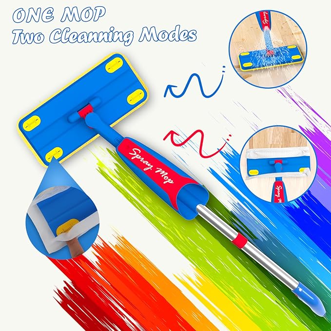 Kids Mop, Toddler Cleaning Toy Set, Mini Size Mop for Kids that Really Works, Educational and Pretend Play Montessori Toys Gift for Boys Girls