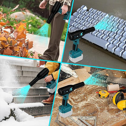 Cordless Leaf Blower for Makita 18V Battery, Electric Leaf Blower with 90000RPM 3-Speed Mode, Handle Electric Blower for Blowing Leaves, Car Seats, Yard, Cleaning Keyboards (Tool Only)