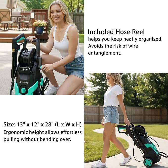 2026NEW Pressure Power Washer 4500PSI with 4 Quick Connect Nozzles, Inlet Hose & Filter, Foam Cannon for Cars/Fences/Driveways/Patios/Home Cleaning, Navy Blue