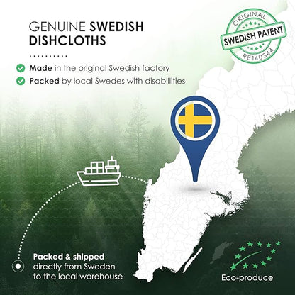 SUPERSCANDI 5 Pack Swedish Dishcloths for Kitchen - 100% Biodegradable & Compostable, Reusable Paper Towels Washable, Food-Safe & Without Plastic - Dish Rags Suitable for Any Surface, Scandi White