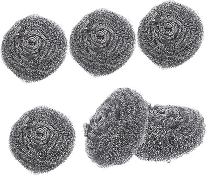 Healifty 6pcs Decontamination Cleaning Steel Wool Balls Sink Brush Pot Metal Scrubbers for Pots Pans Dishes