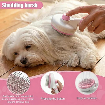 12PCS Dog Bath Kit & Dog Brush Kit for Dogs & Cats - Professional Pet Grooming Tools Set with Shedding Brush, Bath Scrubber, Dematting Comb & Storage Bag - Complete Dog Washing Essentials, Pink