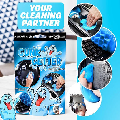 Car Cleaning Gel 12 Pack for Those Hard to Reach Places, Automotive Cup Holder Electronic Keyboard Office, Slime Gel Cleaner Dust Crumb Removal (Resealable Pouch, Blue, 3oz) 12 Pack