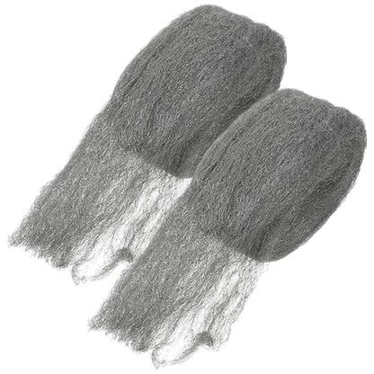 Amosfun 2 Rolls Coarse Grade Steel Wool Pads, Reusable Flexible Wire Wool Fabric for Cleaning, Rust Removal, Polishing Wood and Metal Surfaces, Industrial Grade Manual Sanding Abrasive