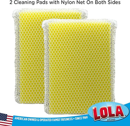 LOLA Microfiber & Nylon Net Sponges, 288 Pack, 144 Dual Sided Non-Scratch Sponge Pads and 144 with Microfiber Cloth One Side & Netting the Other Side