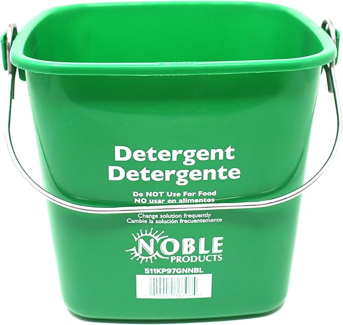 Small Green Detergent Bucket - 3 Quart Cleaning Pail - Set of 3 Square Containers