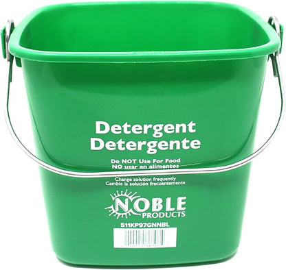 Small Green Detergent Bucket - 3 Quart Cleaning Pail - Set of 3 Square Containers