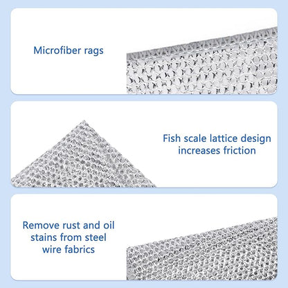 Aidoclip 20pcs Set Non-Scratch Steel Wool Dishcloth - Multi-Use Kitchen Scrubbers, Durable Cleaning Pads for Wet & Dry Use White