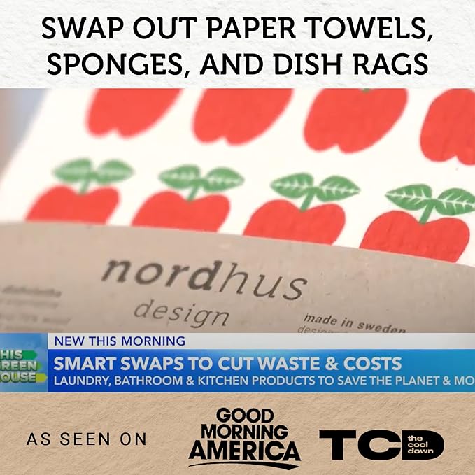 Nordhus Design Swedish Dishcloths, Dark Gray, Grey, White, Beige 10-Pack, Reusable, Washable Cellulose Cotton Kitchen Cloths - Replace Paper Towels, Wipes, Sponges, Dish Rags
