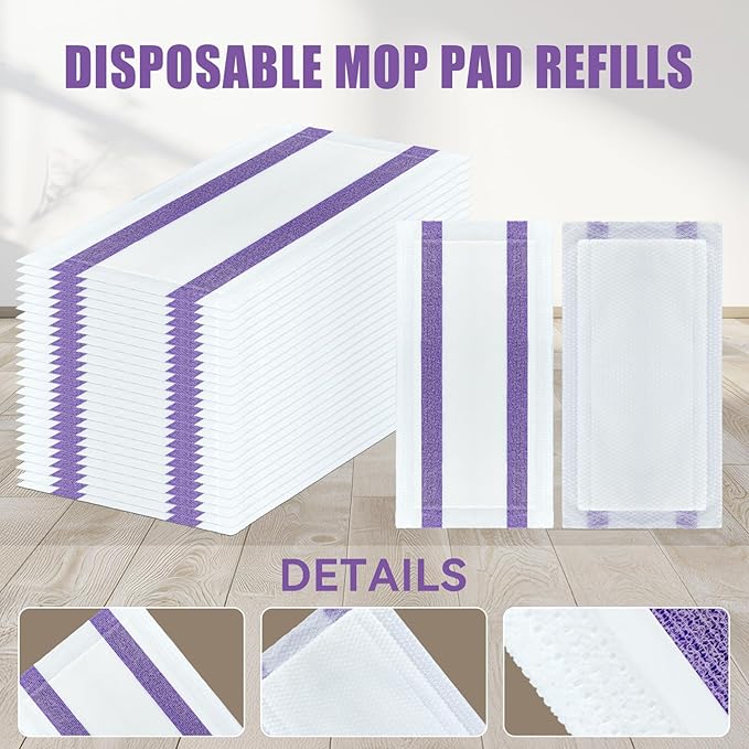 DOCXCDO 80 Pack Disposable Mop Pad Refills for Swiffer Wet Jet Spray Mop，Dry&Wet Mopping Pad Compatible with Swiffer Wet Jet and Any Model of Velcro Mop，Multi Surface WetJet Pad for Floor Cleaning