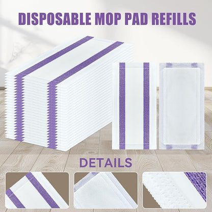 DOCXCDO 80 Pack Disposable Mop Pad Refills for Swiffer Wet Jet Spray Mop，Dry&Wet Mopping Pad Compatible with Swiffer Wet Jet and Any Model of Velcro Mop，Multi Surface WetJet Pad for Floor Cleaning