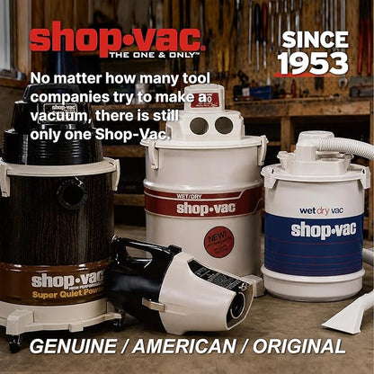 Shop-Vac 9303511 2.5 Gallon Wet Dry Vacuum, 2.5 Peak HP, 1.25 Inch Diameter x 4 Foot Hose, 12 Ft Cord Length, Wall Mounted, Includes Filters, Ideal for Jobsite, Garage, Car & Workshop