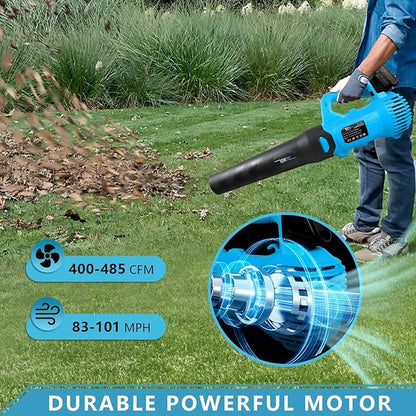NEWONE Big Leaf Blower Cordless Hand Electric Leaf Blower/Leaf Vacuum,20V 5 Speed Sweeper Vacuum with 2 Battery and Charger,Portable for Lawn Care/Dust/Pet Hair/Dust/Trash