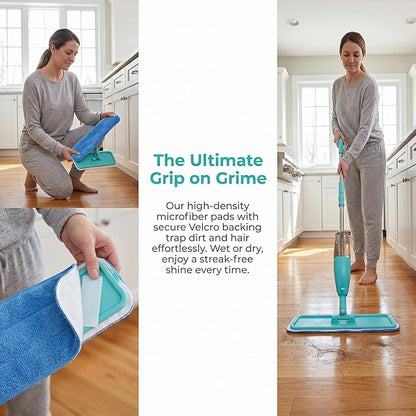 Microfiber Replacement Mop Pads, 18" x 6" Wet & Dry Home & Commercial Cleaning Refills, Colorful Reusable Floor Mop Pads, Washable Floor Cleaning Pads, 6 Pack