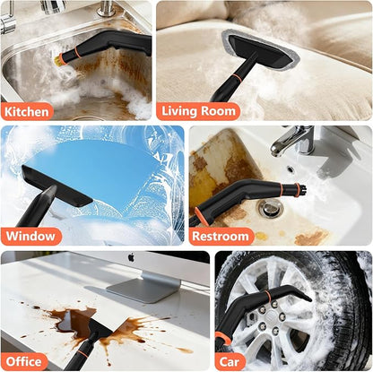 Steam Cleaner, Portable Steamer for Cleaning with 16pcs Accessories, 6-Level Adjustable, 15s Heat-Up, Handheld Steam Cleaner for Home, Tile, Grease, Dirt, Grout, Car Detailing