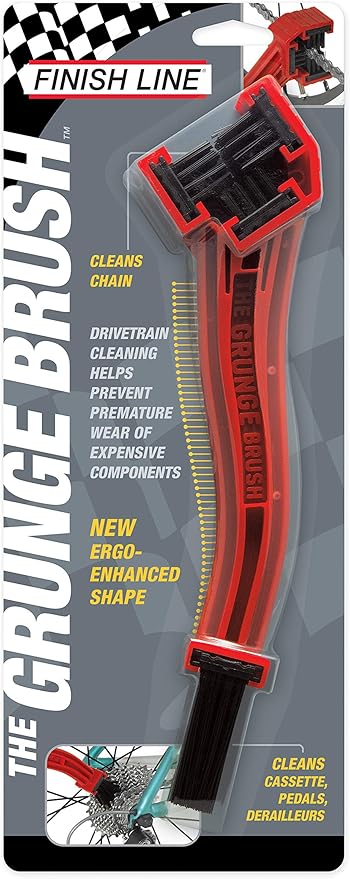 Finish Line Grunge Brush Bike Chain & Gear Cleaner – Dual-Sided Bristles for Chains, Cassettes & Hard-to-Reach Areas
