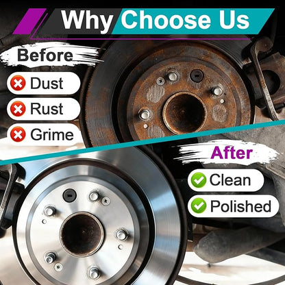 2 Sets Wheel Hub Cleaning Kit Fits Power Drill or 1/2" Impact Driven Wrenches for Car & Truck, Hub Cleaning Tool Quickly Remove Rust from Studs and Brake Discs