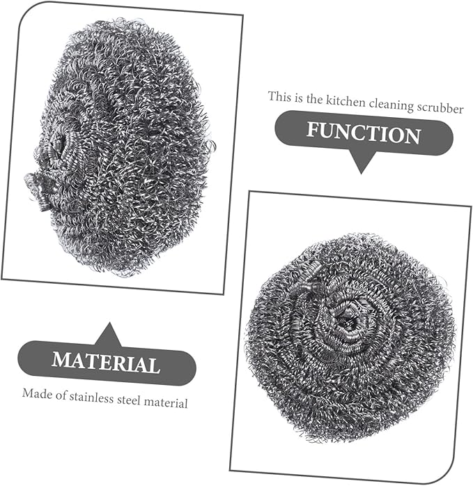 6Pcs Scrubbers for Kitchen Cleaning Pan and Pot Scrubbers Heavy Duty Wire Dish Cleaning Balls for Effortless Scouring