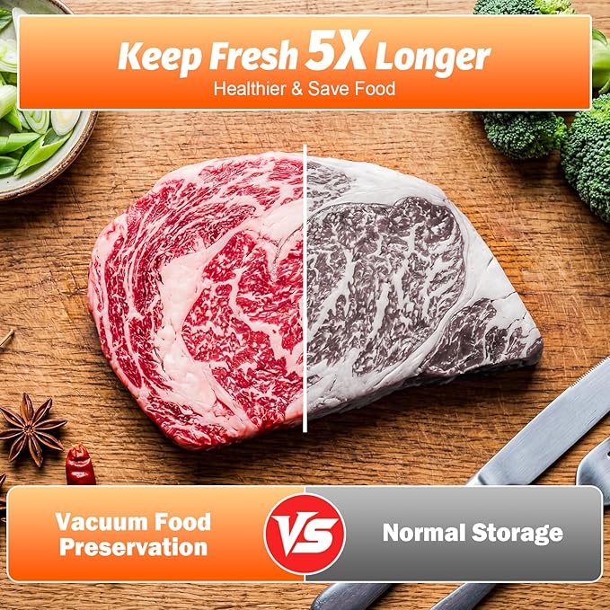 Handheld Vacuum Sealer, Portable Cordless Food Sealer with 60kPa Suction, Rechargeable Mini Vacuum Sealer for Food Storage, Sous Vide, Mason Jars - Includes 10 Reusable Bags