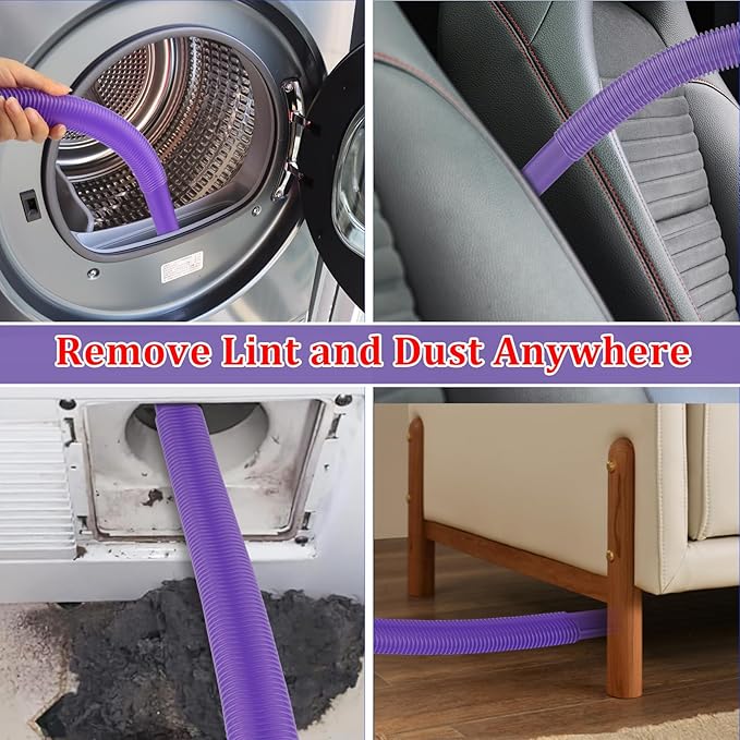 RTop Dryer Vent Lint Removal Tool Vacuum Hose for Dyson Gen5 V15 V15s V12 V11 V10 V9 V8 V7 Detect Outsize Slim Absolute Cyclone Dryer Vent Cleaner Kit Nozzle Crevice Flexible Attachments Hose