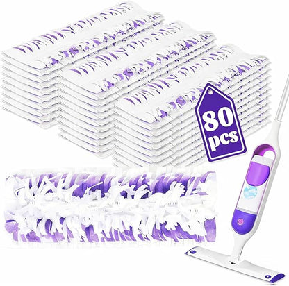 80 Pack Disposable Pads Compatible with Swiffer Power Mop Pads Replacement for Swiffer Power Mop Refills, Multi-Surface &Wood Floor Cleaning