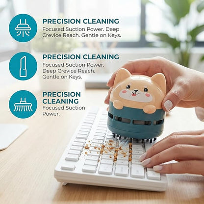 Homoyoyo Desktop Vacuum Cleaner Mini Table Dust Sweeper Cute Portable for Computer Keyboard Home School Saving
