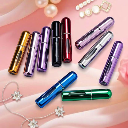 Refillable Perfume Portable Atomizer Bottle Refillable Perfume Spray, Travel Perfume (5ml, 4 Pack) (Purple, Pink, Green, Red)
