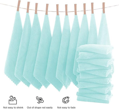 MOONQUEEN Ultra Soft Premium Washcloths Set - 12 x 12 inches - 72 Pack - Quick Drying - Highly Absorbent Coral Velvet Bathroom Wash Clothes (Frozen Blue)