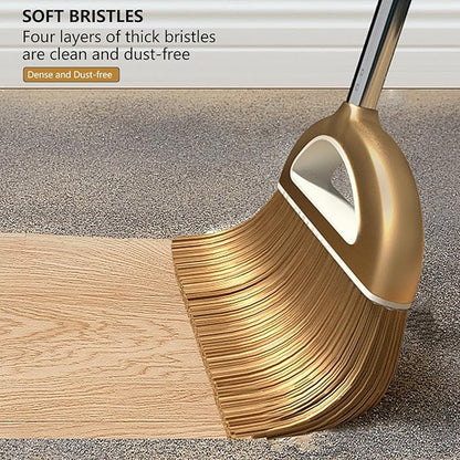 Broom and Dustpan Set, Broom and Dustpan Combo Set, Long Handle Broom with Dustpan Combo Set, Stand Up Broom and Dustpan for Home, Heavy Duty Broom for Kitchen Offices, LKSX585SIHM53TRUDTX