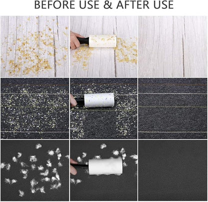 Lint Roller for Pet Hair - 480 Sheets, 4 Handles & 8 Refills, Easy-Peel Diagonal Cut, Strong Adhesive for Clothes, Furniture, Car, Dog & Cat Hair Remover