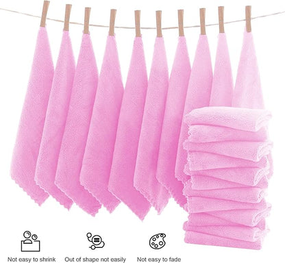 MOONQUEEN Ultra Soft Premium Washcloths Set - 12 x 12 inches - 72 Pack - Quick Drying - Highly Absorbent Coral Velvet Bathroom Wash Clothes (Frozen Berry)