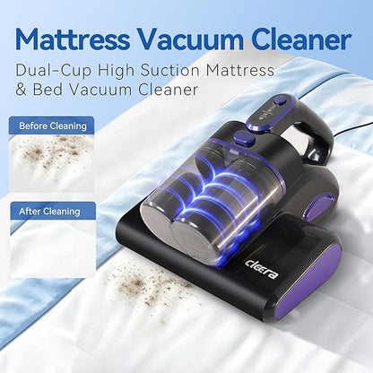 Mattress Vacuum Cleaner, 600W 16KPa Corded Bed Vacuum with 140°F Hot Air & HEPA Filter, Deep Cleaner for Mattress, Sofa, Crib, Dust & Pet Hair
