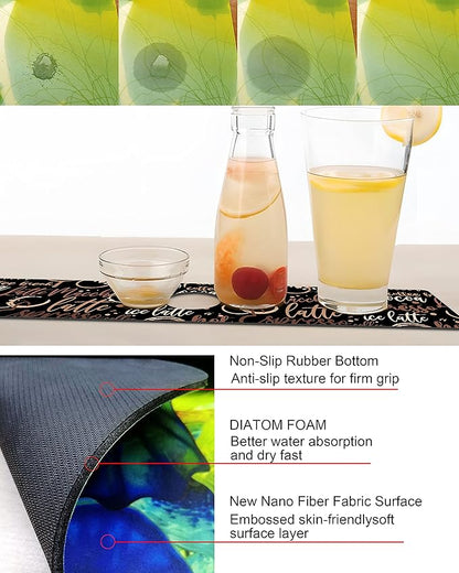 Kitchen Sink Splash Guard Faucet Mat Super Absorbent Fast Drying Mat Sink Gadgets Splash Guard Behind Faucet Drip Catcher for Kitchen (Coffee, 15x5.5in)