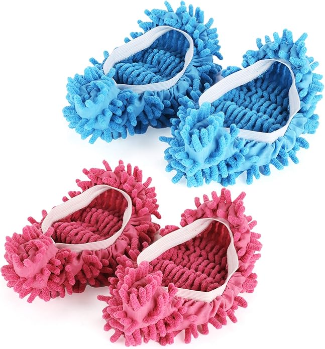 Washable Mop Slippers, Multifunction Microfiber Dust Mop Shoes Slippers Floor Cleaning Shoes Cover for Home