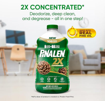 PINALEN 2X Max Aromas Concentrated Multipurpose Cleaner - Fresh Pine Scent - 108 fl oz - All Purpose Cleaner for Kitchen, Bathroom, Floors & Outdoors (Pack of 2)