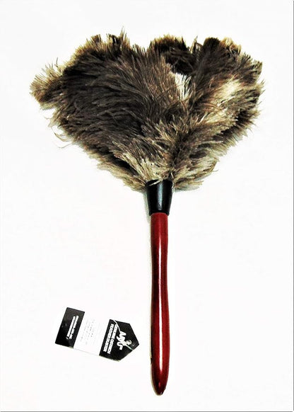 AAYU Premium 14.5" Feather Duster for Home | Natural Duster for Cleaning and Feather Moping | Eco Friendly | Genuine Ostrich Feather Duster with Wooden Handle | Easy to Clean Dust and Reuse (36 cm)